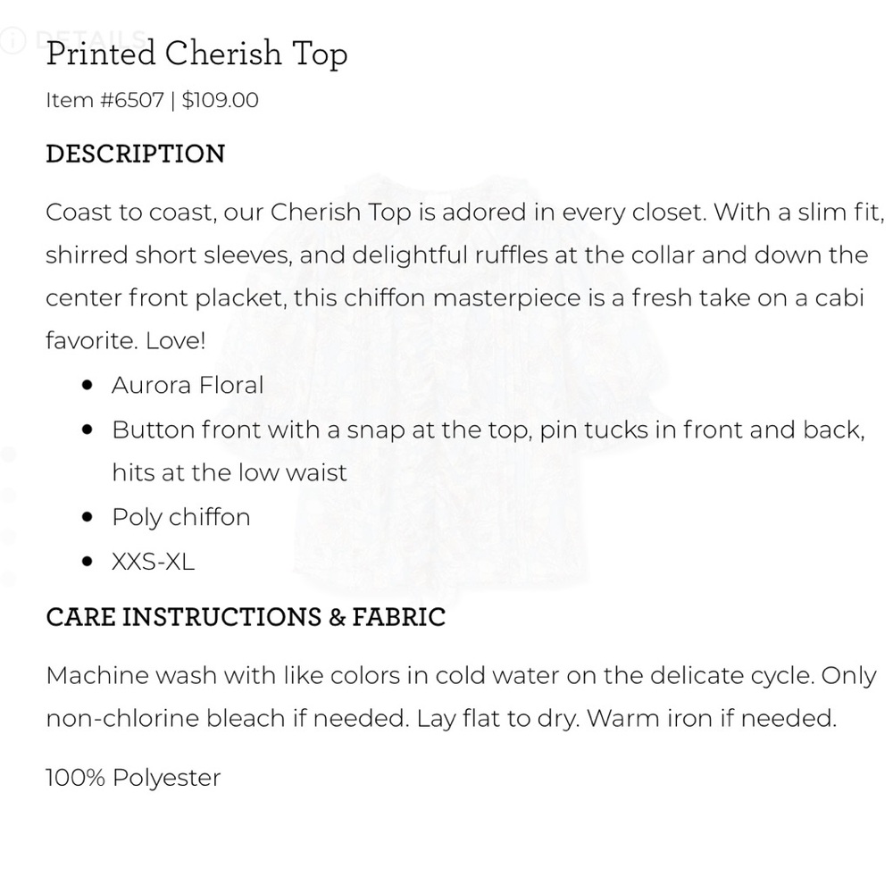 Cabi Cherish Printed Blouse - Blue and Cream - Picture 3 of 10